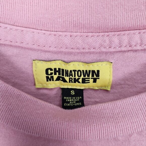 Made in USA Chinatown Market Cow Print Arch T-Shirt Pink Spell Out Logo Men's S - Picture 8 of 10
